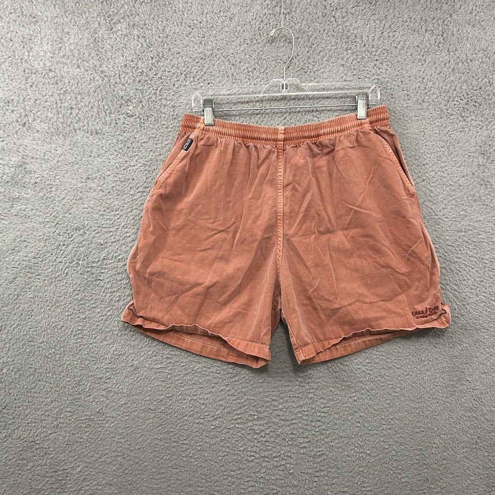 Crazy Shirts Hawaii Shorts Mens Large Red Natural Dyed Cotton Elastic Waist Dad